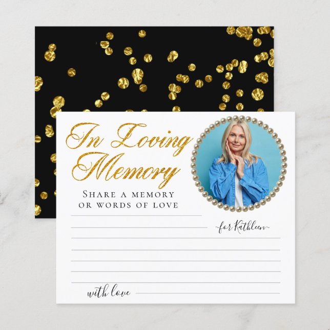 Fotografía simple Compartir tarjeta funeral de mem (Anverso / Reverso)