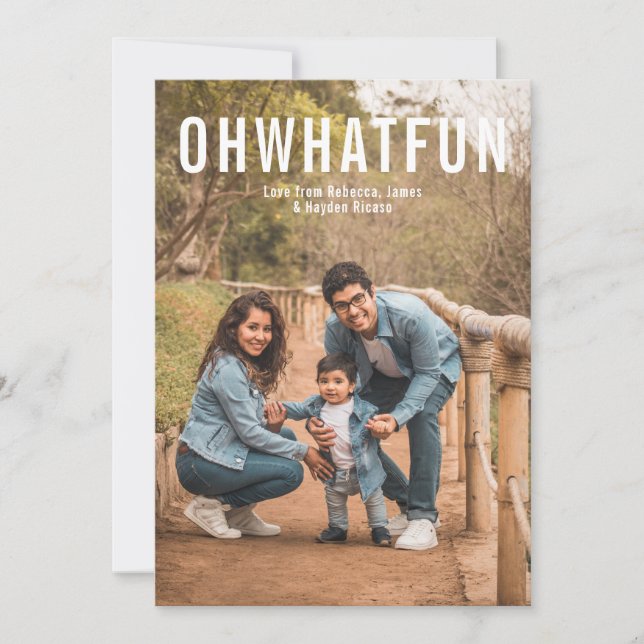 Fotografía simple Feliz Navidad Oh Qué Diversión (Anverso)