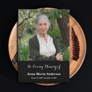 Fotografía simple Funeral Gracias Tarjeta Negra