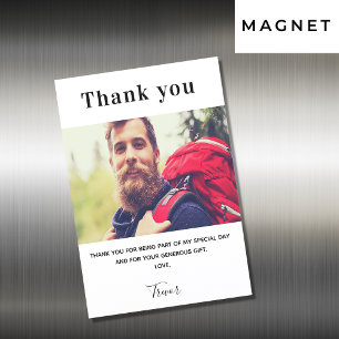 Fotografía tipo blanco lujo gracias imán tarjeta