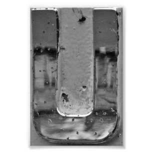 Fotografía U3 4x6 blanco y negro de la letra del