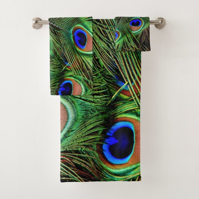 Fotografía Verde azulada azul con plumas de pavo r (In situ)