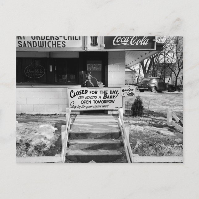 FOTOGRAFÍA VINTAGE DE INVITACIÓN DE BEBÉ RETRO PAD (Anverso)