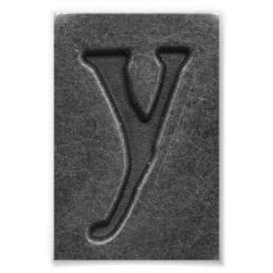 Fotografía Y6 4x6 blanco y negro de la letra del