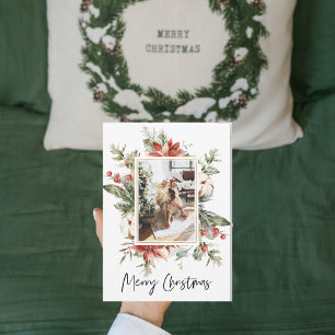 Fotografía y marco floral para navidades   Feliz N
