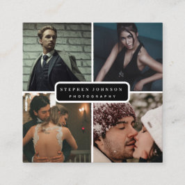 Fotógrafo 4 Fotos tarjeta de visita cuadrada