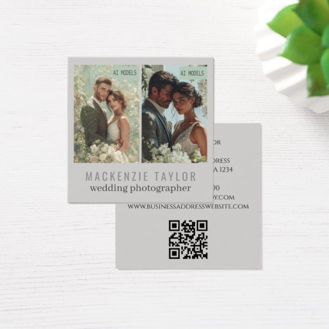 Fotógrafo de Bodas Código QR Personalizado 2 Fotos (Escritorio)