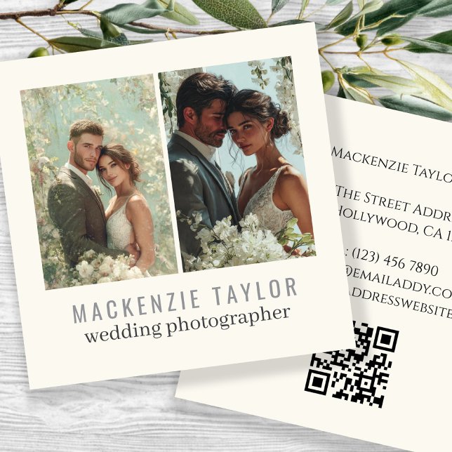 Fotógrafo de Bodas Código QR Personalizado 2 Fotos (Wedding Photographer 2 Photo Personalized QR Code
by Ricaso. Photographs, text &  scannable QR code)