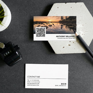Fotógrafo de código QR moderno tarjeta de visita