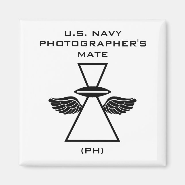 Fotógrafo de la marina IFGA con alas imán cuadrado (Frente)