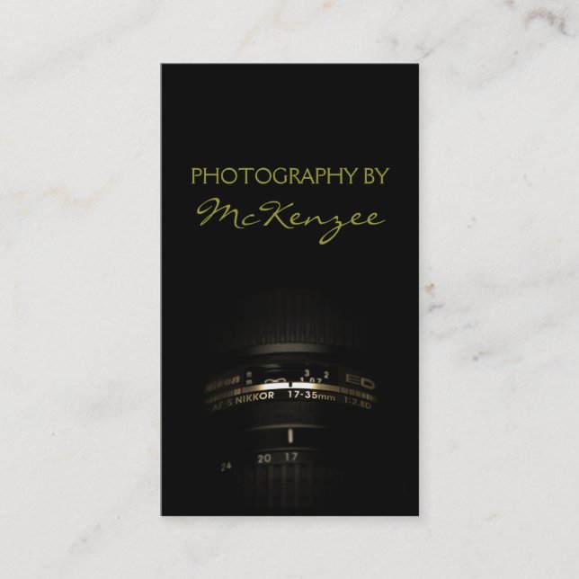 Fotógrafo, fotografía, tarjeta de presentación de  (Anverso)