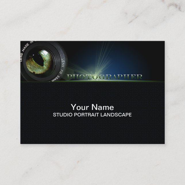 Fotógrafo - Tarjeta de horario, de negocios (Anverso)