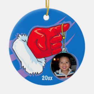 Fotograma de fotos de Santa mano Ornamento Keepsak