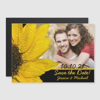Fotomía de girasol Boda Salven el imán de la fecha
