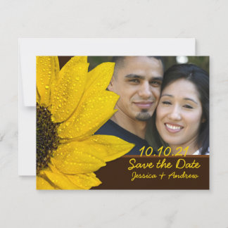 Fotomía marrón de girasol Boda Guardar la tarjeta 