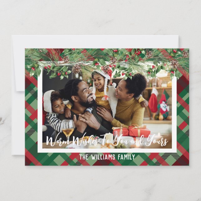 Fotomontaje con tarjeta de Navidades personalizado (Anverso)