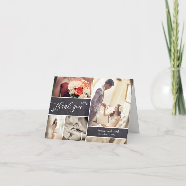 Fotomontaje de Agradecimiento de Boda Rústica con  (Anverso)