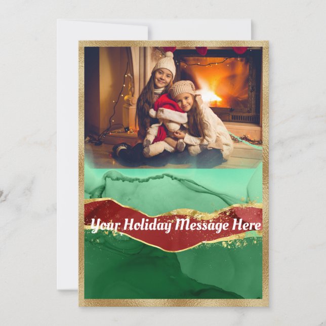 Fotomontaje personalizado navidad de oro tinta de  (Anverso)