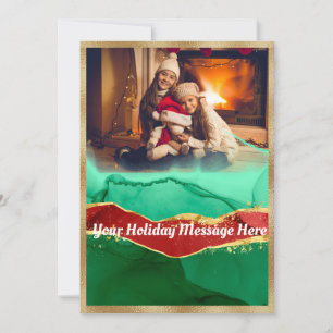 Fotomontaje personalizado navidad de oro tinta de