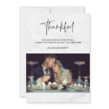 Fotos agradecidas Boda de Mármol gris tarjeta de a