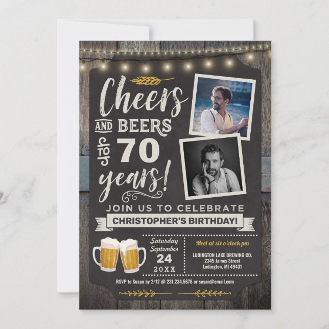 Fotos alentadoras y cervezas 70.ª invitación por c (Anverso)