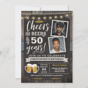 Fotos alentadoras y cervezas Invitación a los 50 a