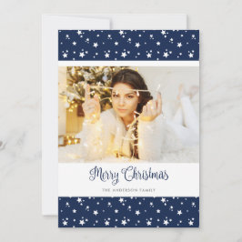 Fotos azules personalizadas Tarjetas navideñas par