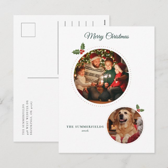 Fotos Botánicas de Navidad Familiar y Perro (Anverso / Reverso)