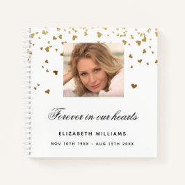 Fotos conmemorativas del libro de invitados corazo