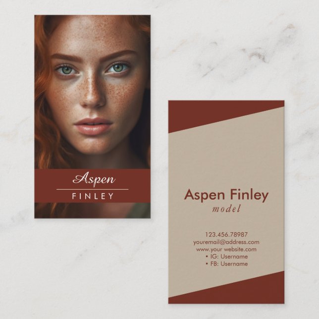 Fotos de actores del modelo de tarjeta de visita a (Anverso / Reverso)