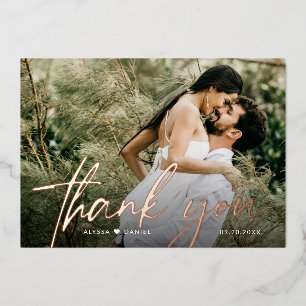 Fotos de boda personalizadas 2 Gracias Tarjeta de 