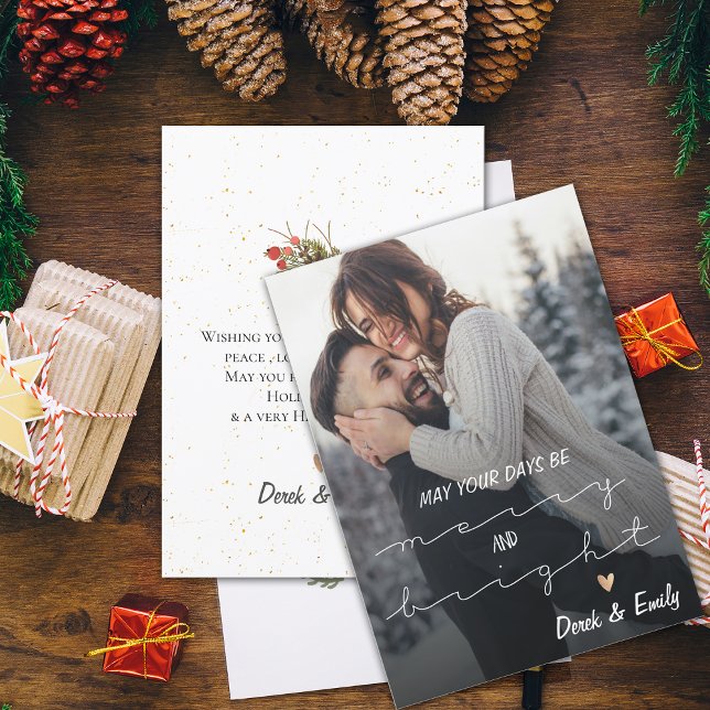 Fotos de Bonito Feliz feriado (Merry And Bright Pretty Script Photo Happy Holiday)