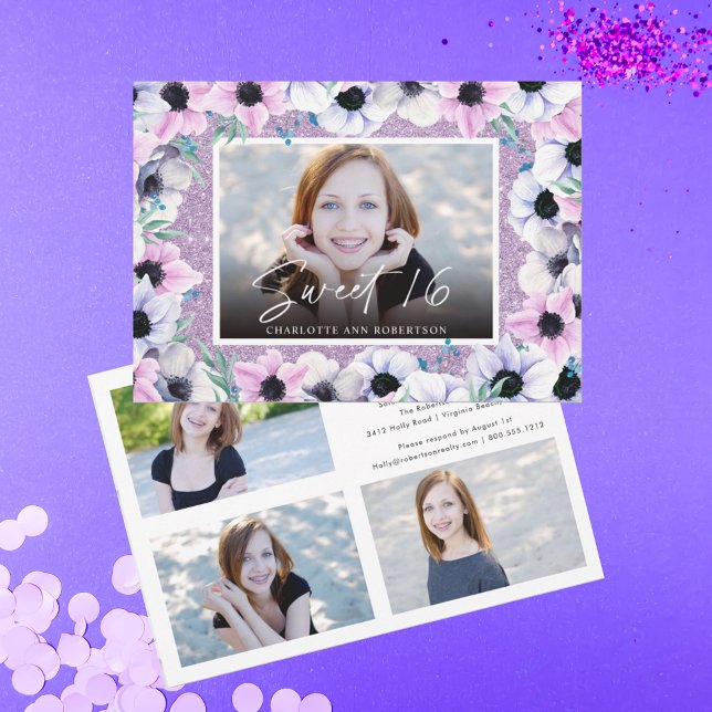 Fotos de flores de purpurina Dulce fiesta de cumpl (Subido por el creador)