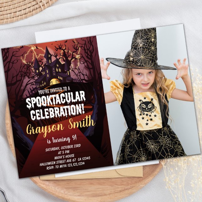 Fotos de invitaciones de cumpleaños en Spooktacula (Spooktacular Halloween Birthday Invitations photo)