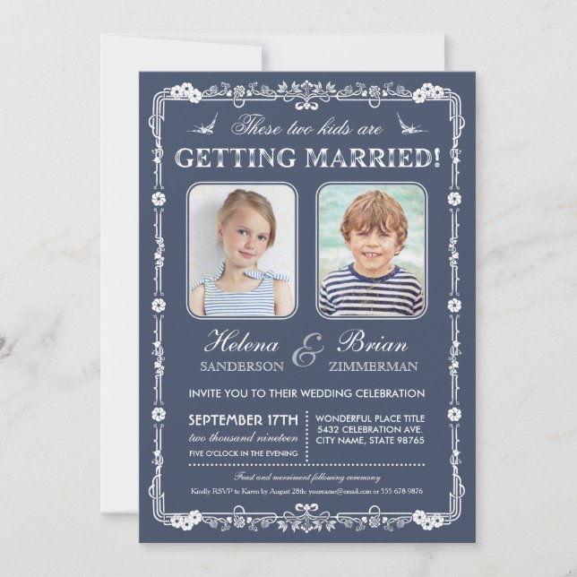 Fotos de la escuela vieja que casan la invitación (Anverso)