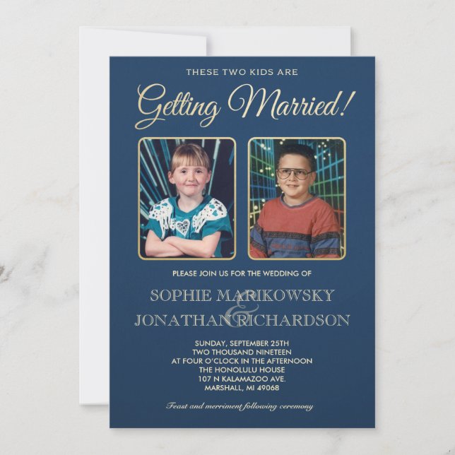 Fotos de la escuela vieja que casan la invitación (Anverso)