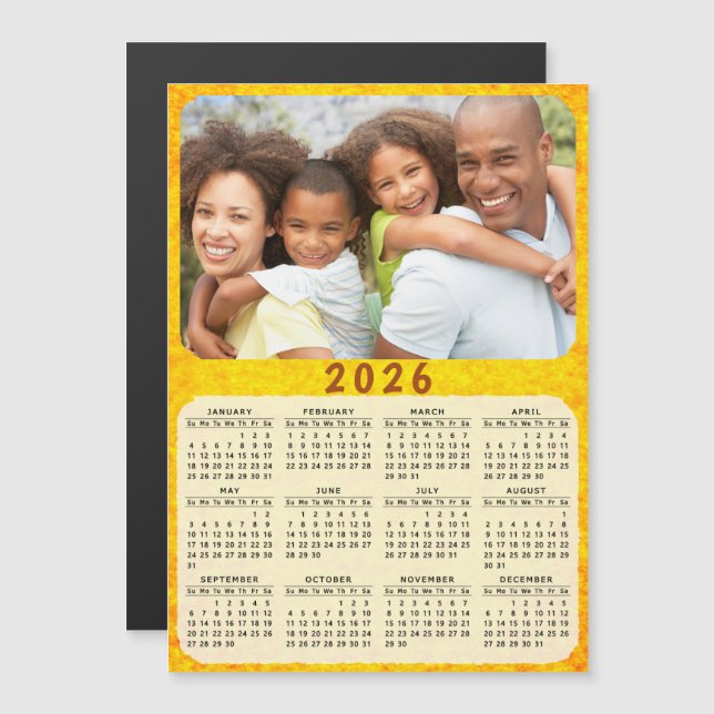 Fotos de la familia de imanes del calendario 2026  (Anverso/Reverso)