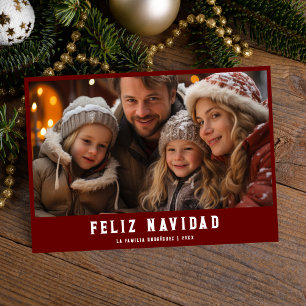 Fotos de la familia de navidad en rojo Feliz en es