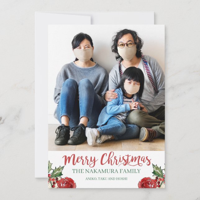 Fotos de la familia del Personalizado de Navidad d (Anverso)