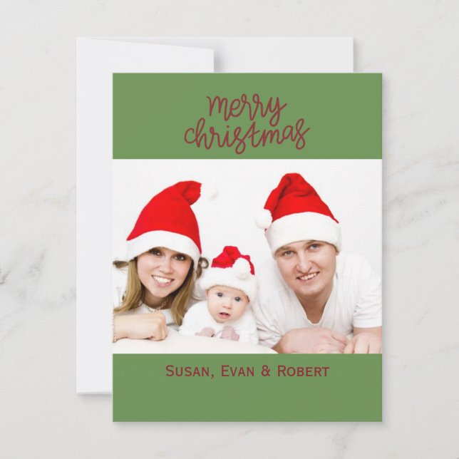 Fotos de la familia Feliz Navidad con nombres (Anverso)