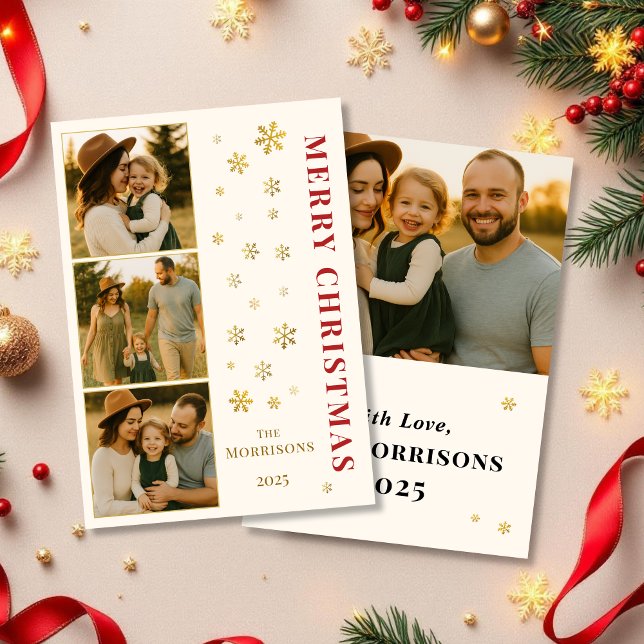 Fotos de la familia Feliz Navidad Elegante Copo de (Subido por el creador)
