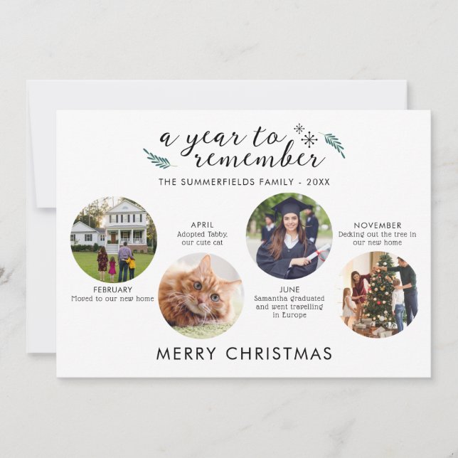 Fotos de la familia Feliz Navidad Timeline (Anverso)
