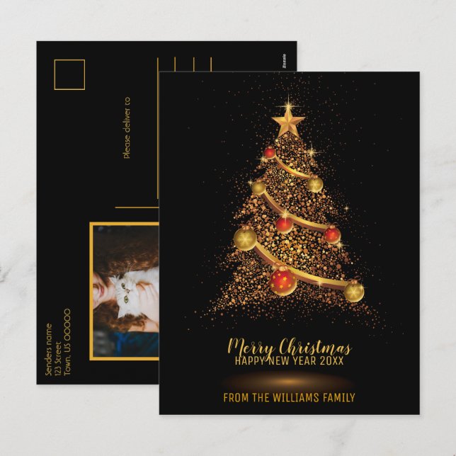 Fotos de la familia negra del Purpurina de navidad (Anverso / Reverso)