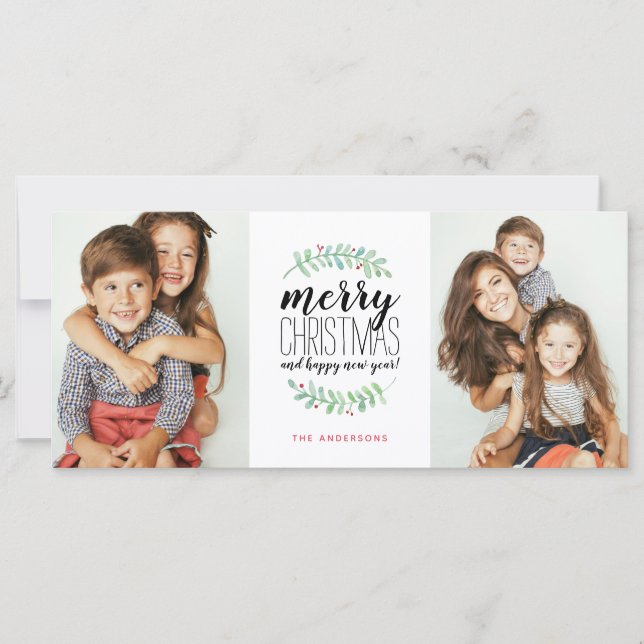 Fotos de Navidad con guirnalda alegre Holiday 2 (Anverso)