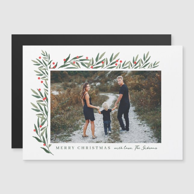 Fotos de Navidad en Blanco de Vegetación de Invier (Anverso/Reverso)