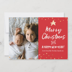 Fotos de oro de la familia de tarjetas de Navidad