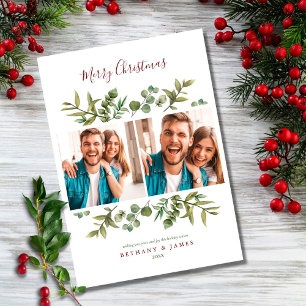Fotos de parejas de Navidad con vegetación moderna