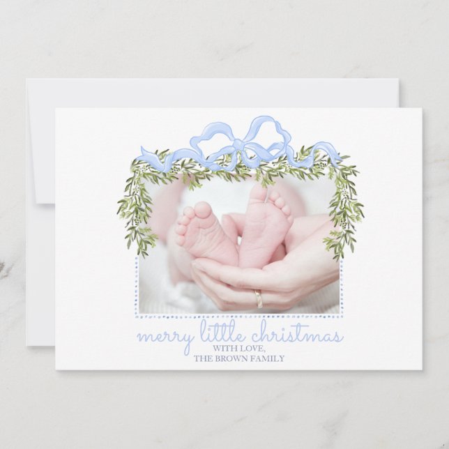 Fotos de recién nacidos con tarjeta de Navidades p (Anverso)