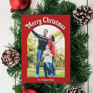Fotos del Arco Rojo Brillante de Feliz Navidad
