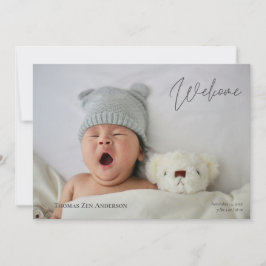 Fotos del bebé anuncio de nacimiento de caligrafía